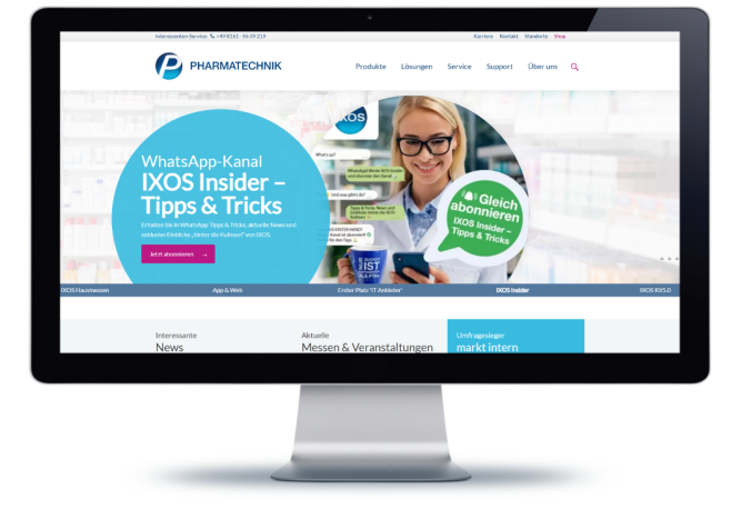 Kundenbeispiel in TYPO3 by iMi digital - Pharmatechnik